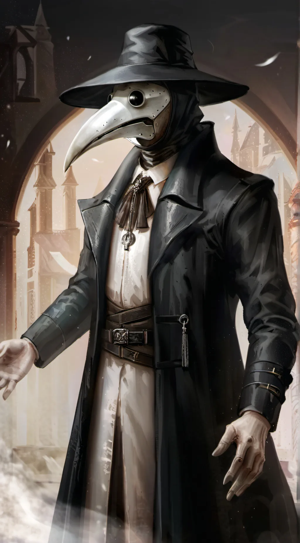 ai character: SCP plague doctor  background