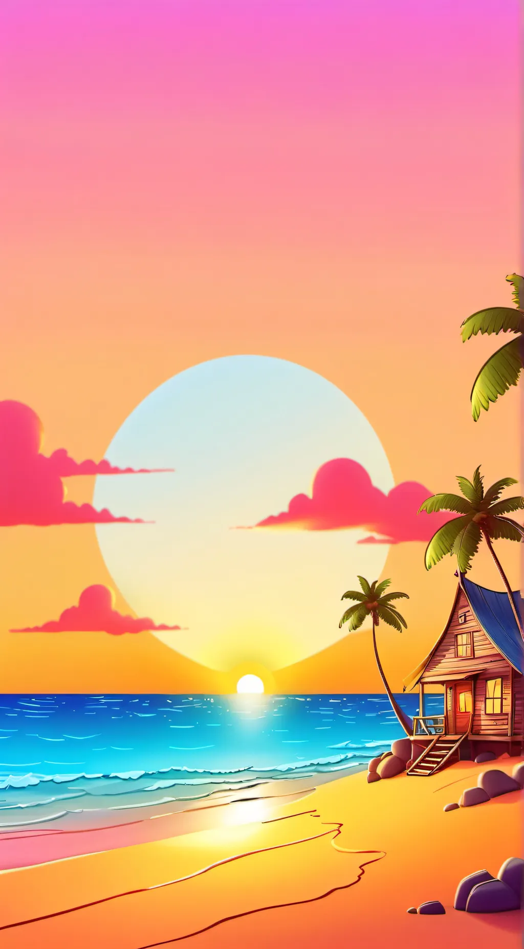 ai character: The beach house  background