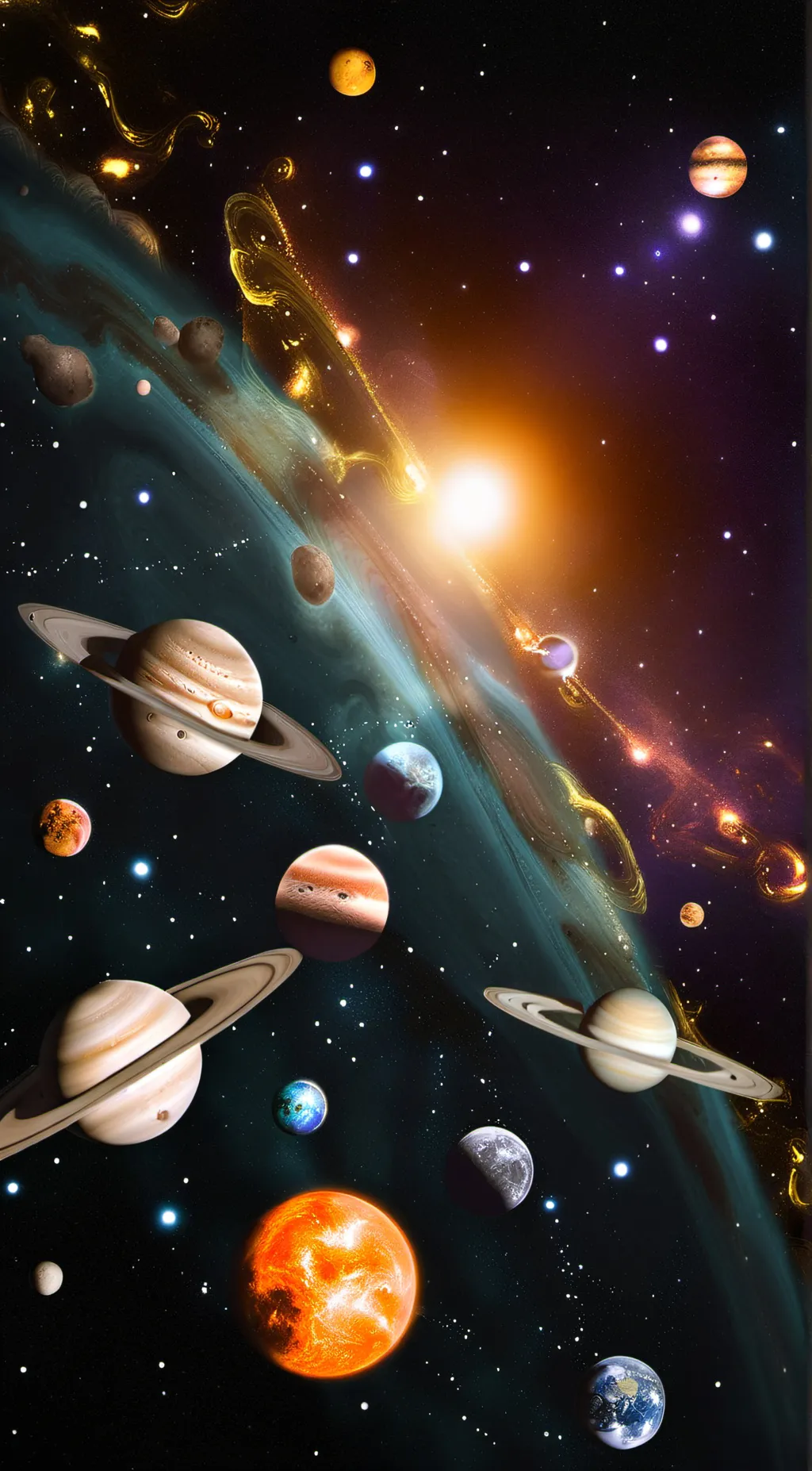 ai character: solar balls  background