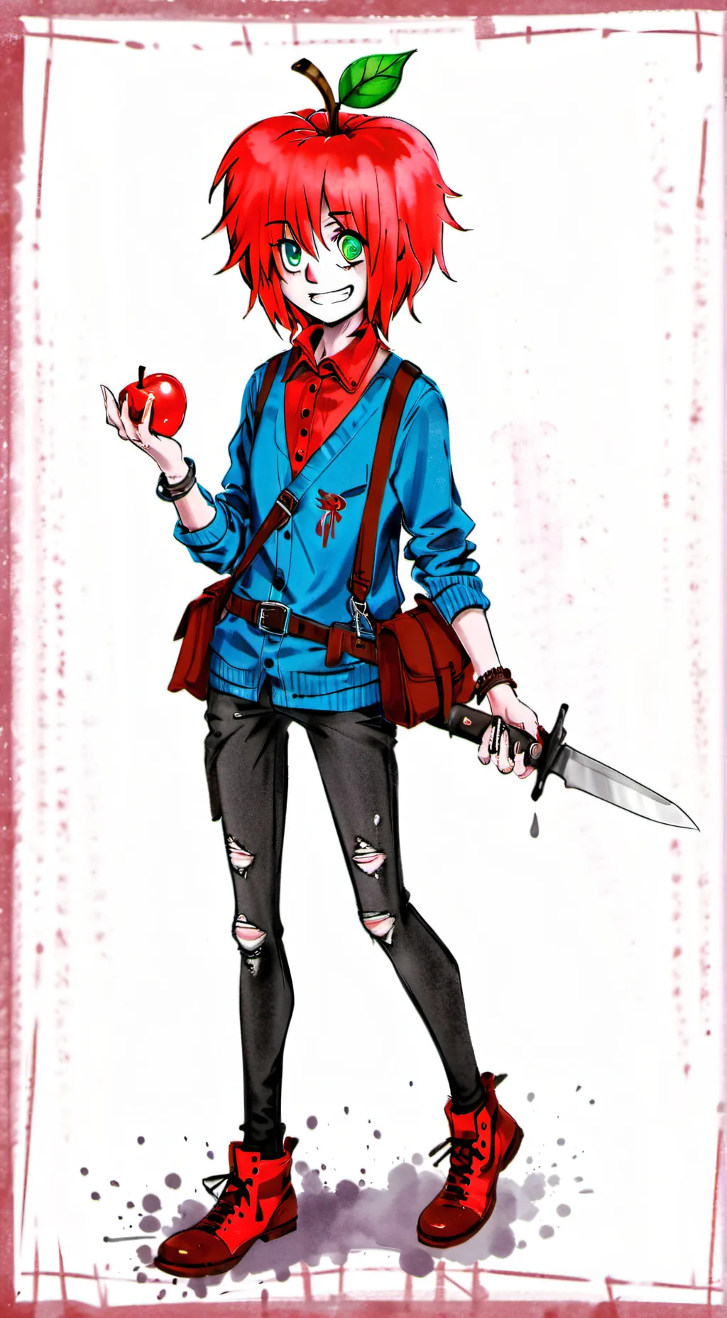 ai character: fem happy appy background