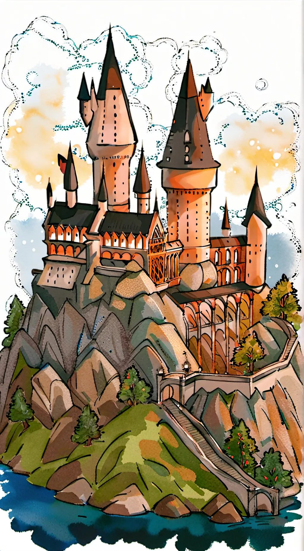 ai character: Hogwarts but..... background