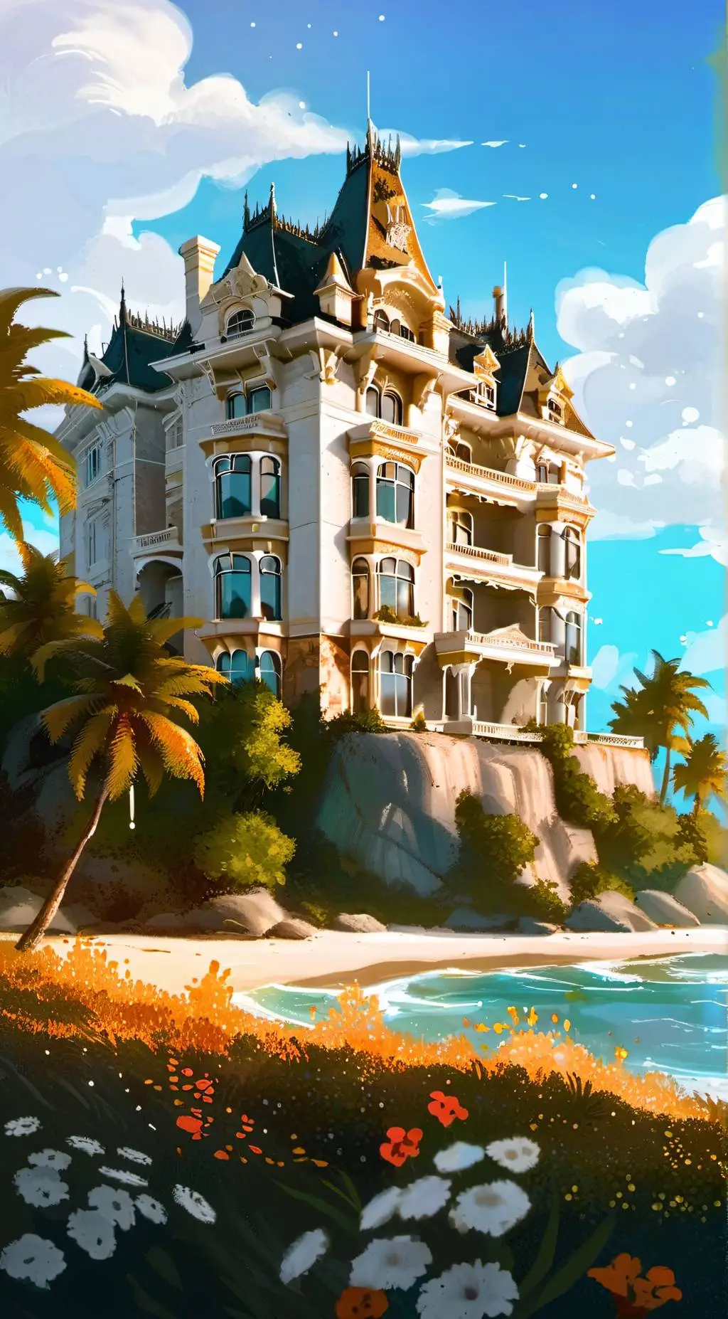 ai character: Sky resort background