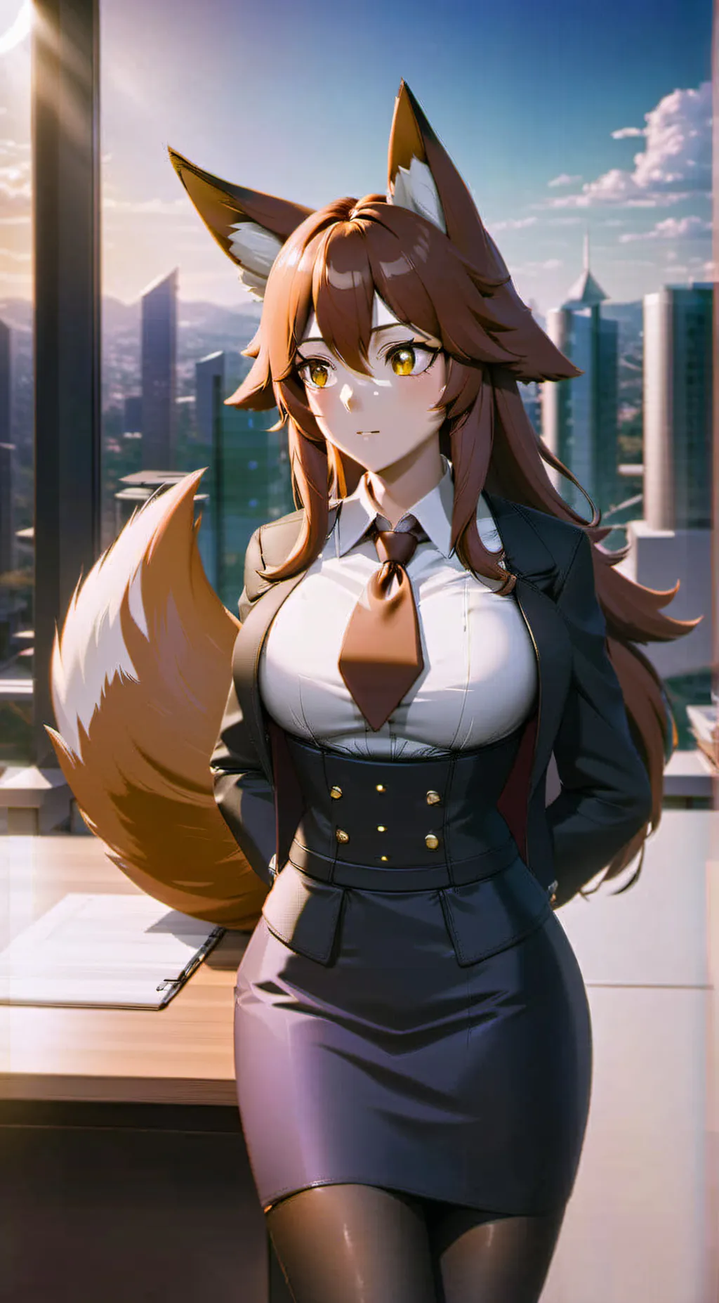 ai character: Autumn  background