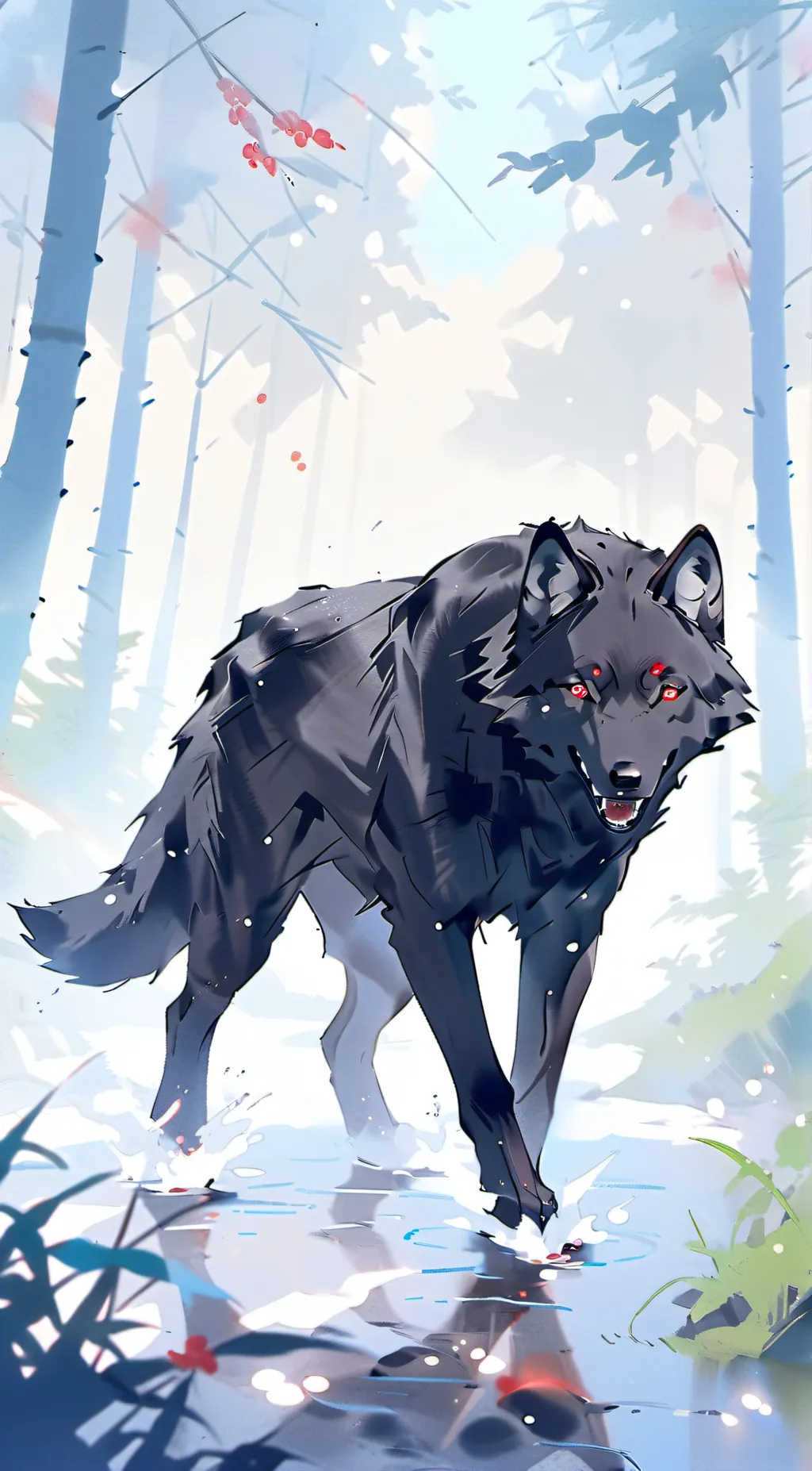 ai character: Wolf in school background