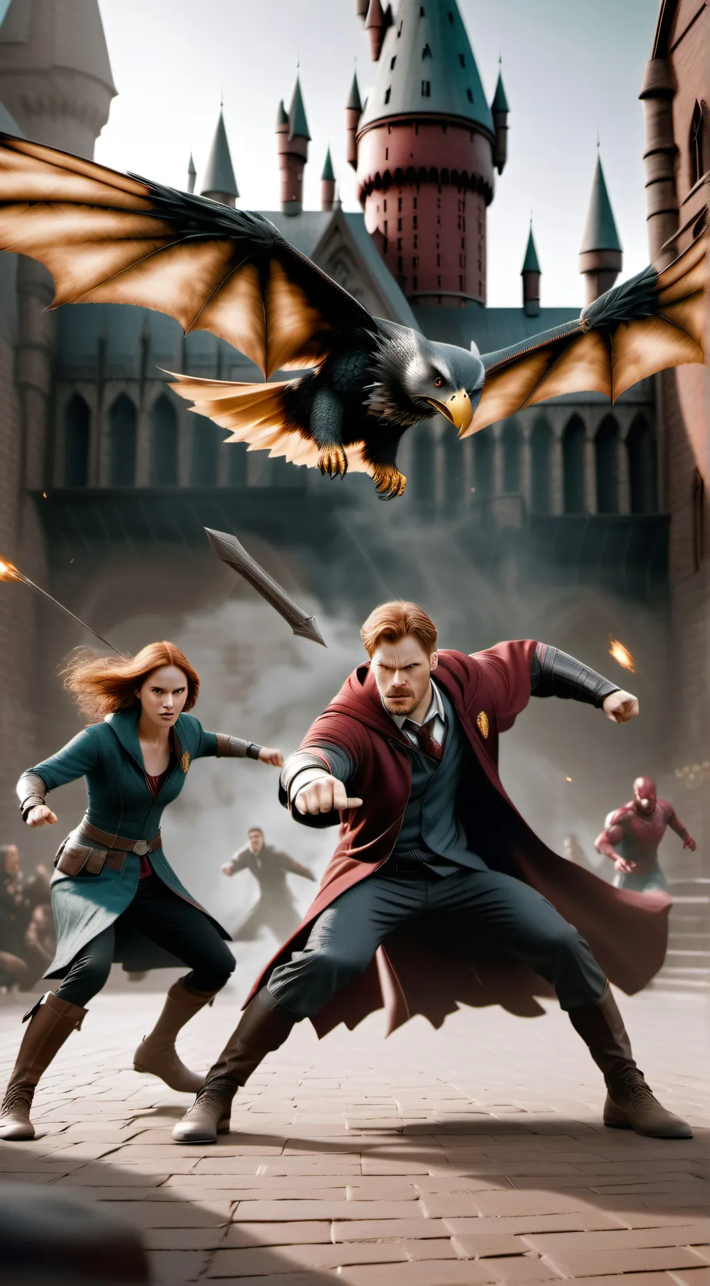 ai character: thanos at Hogwarts background