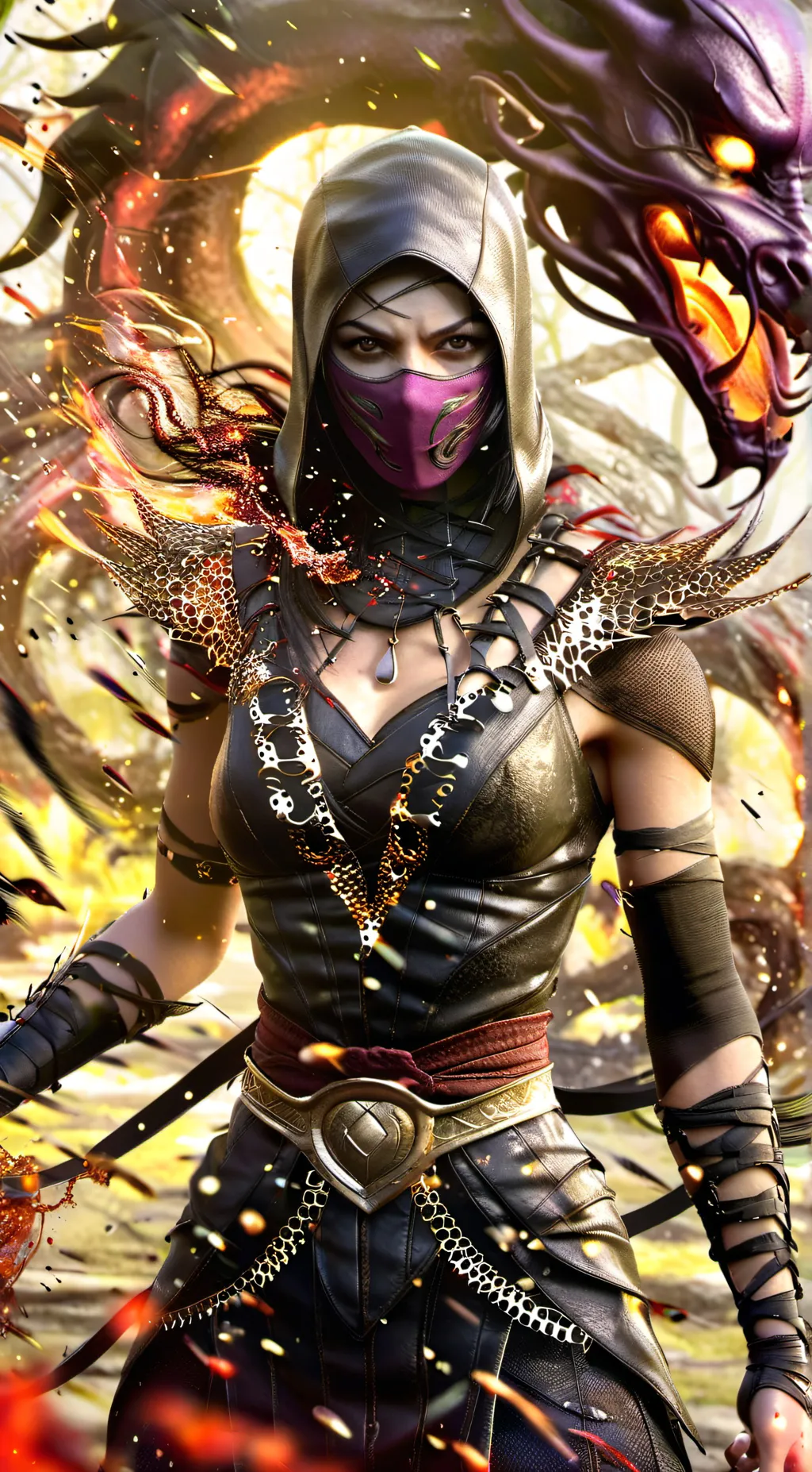 ai character: Mileena  background