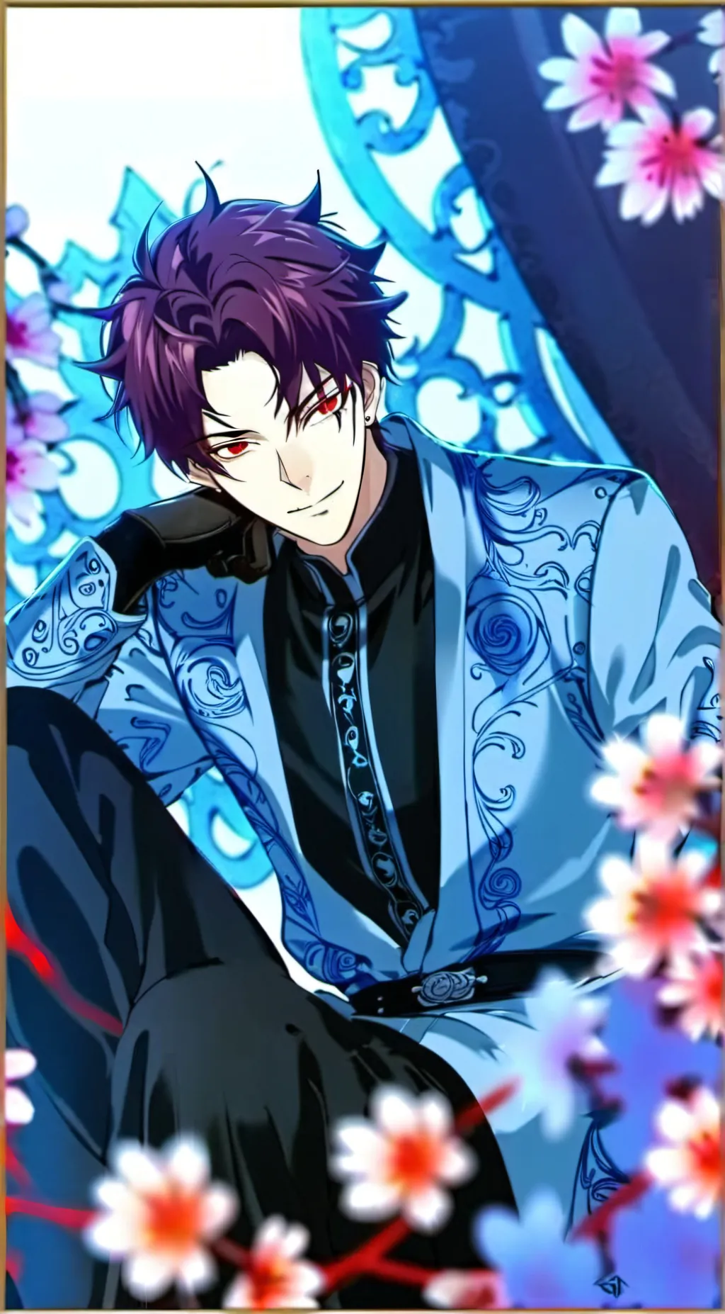 ai character: muzan x akaza  background