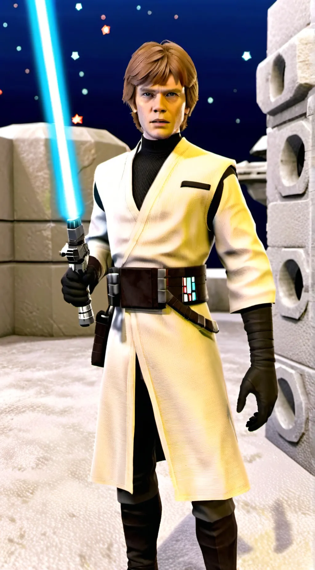 ai character: Luke skywalker. background