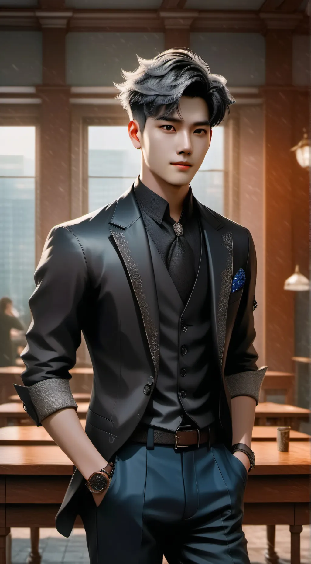ai character: Aiden  background
