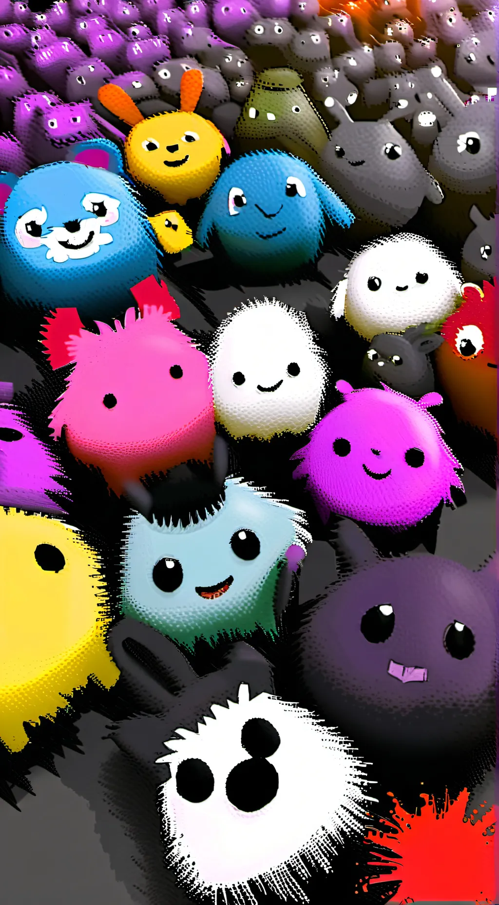 ai character: smiling critters  background