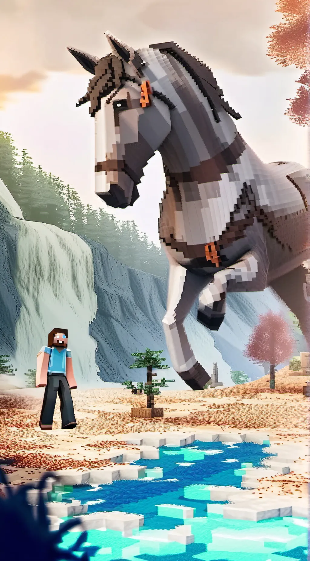 ai character: Minecraft world  background