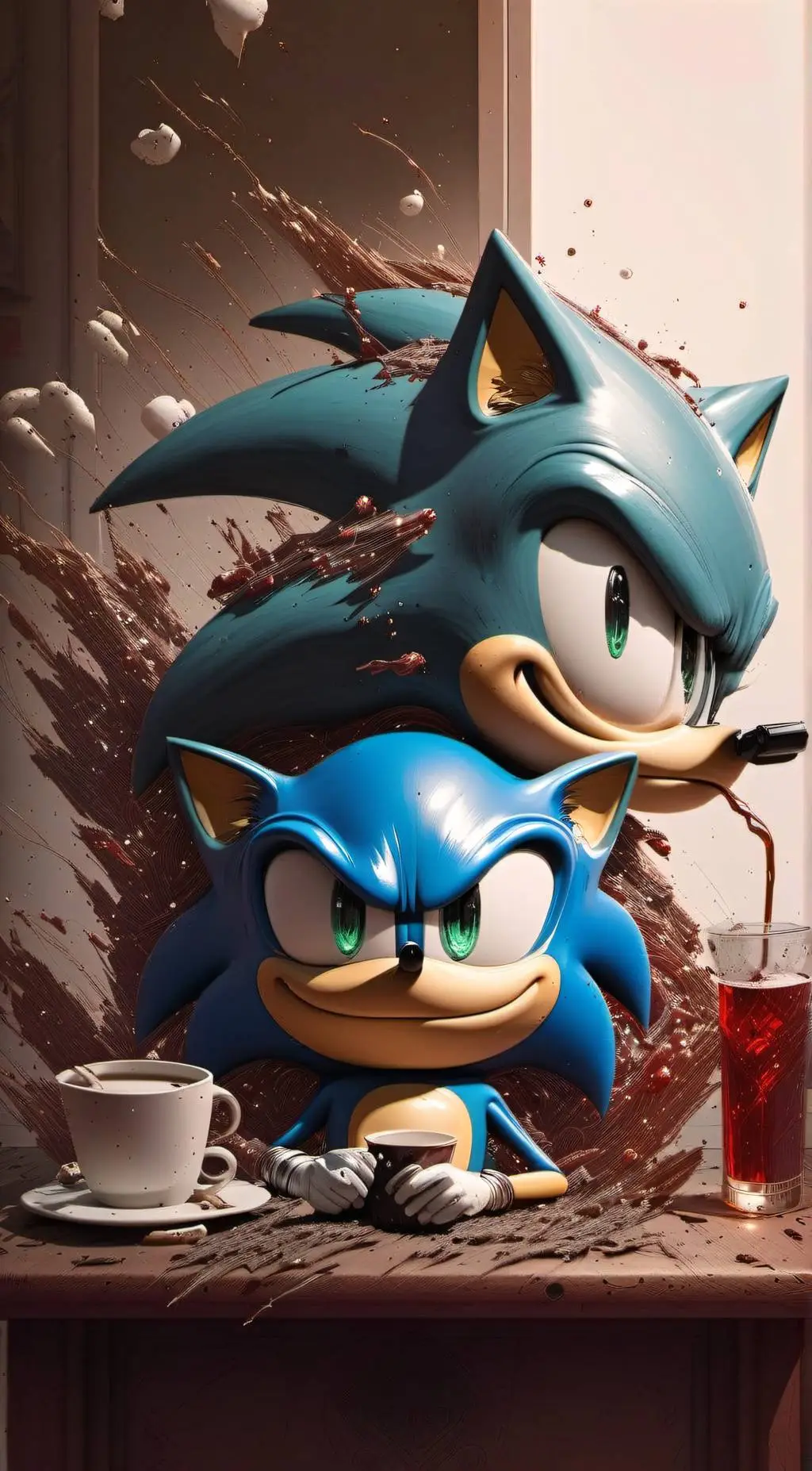 ai character: Sonic Drinks Prime background