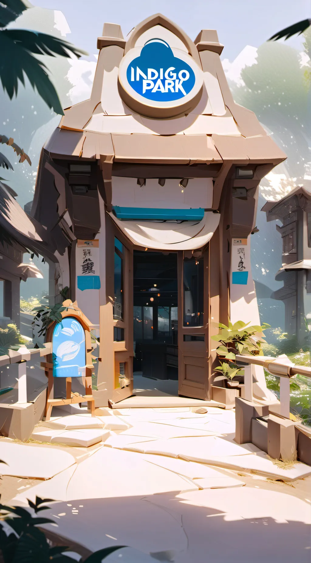 ai character: Indigo park background