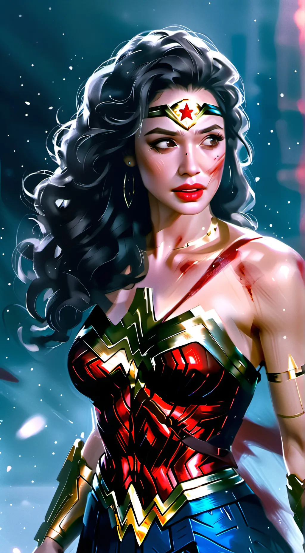ai character: wonder woman background