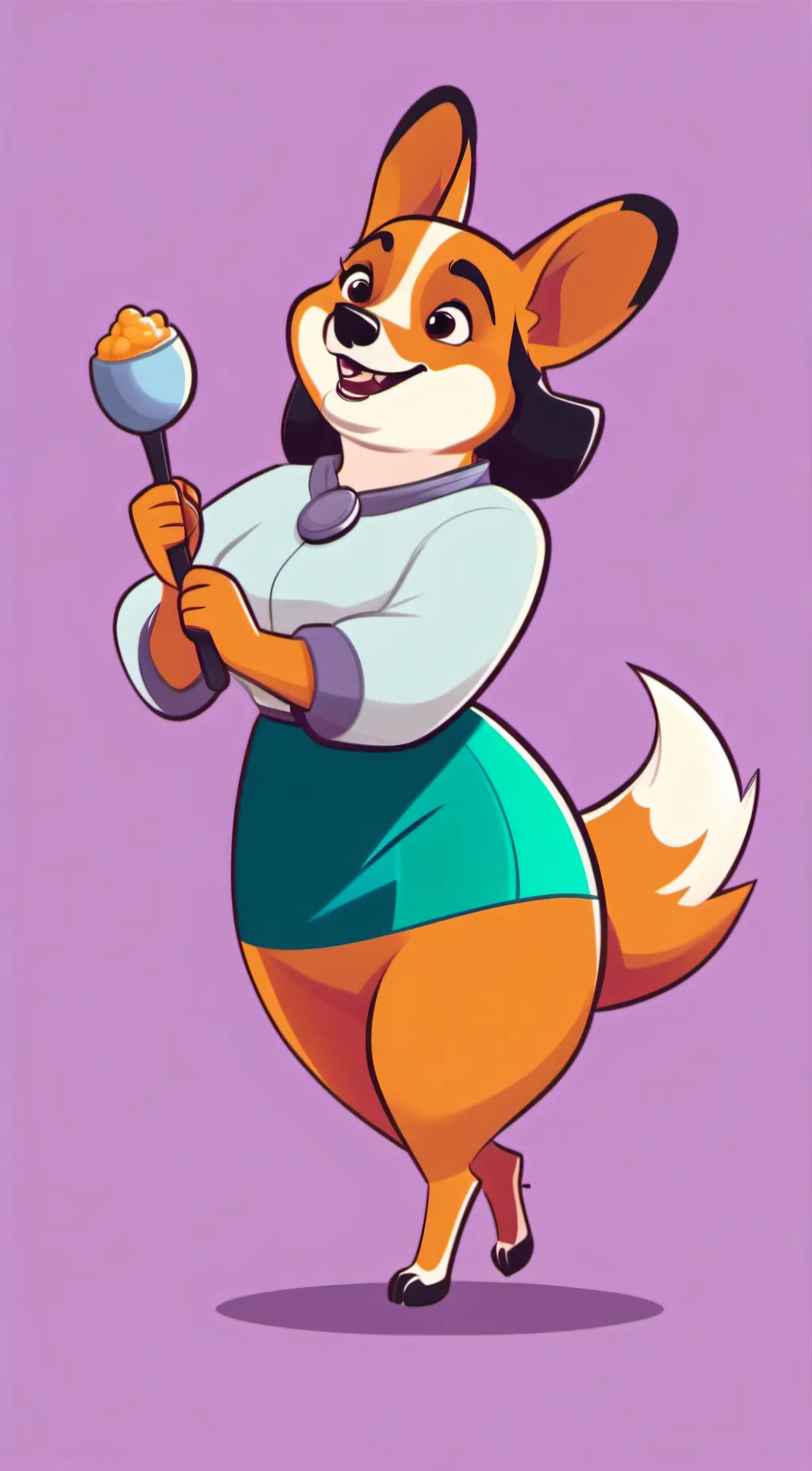 ai character: cartoon dog team background