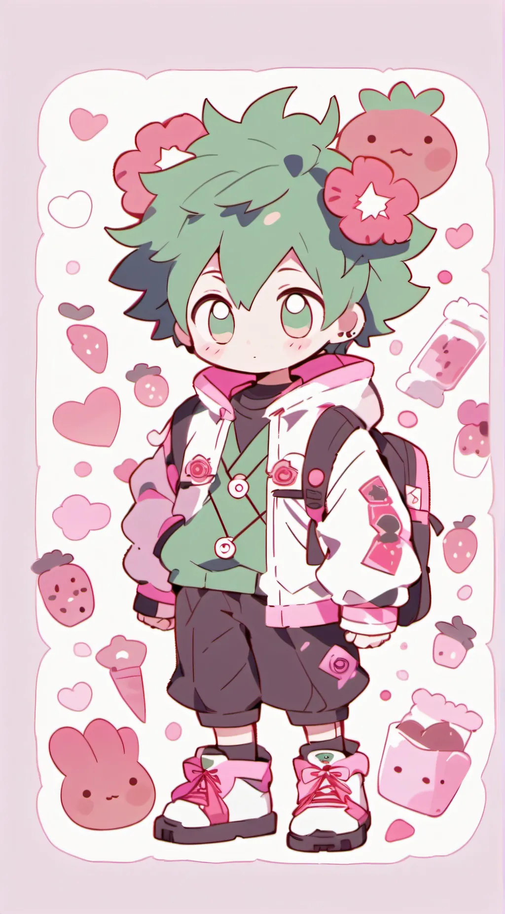 ai character: Chibi deku! background