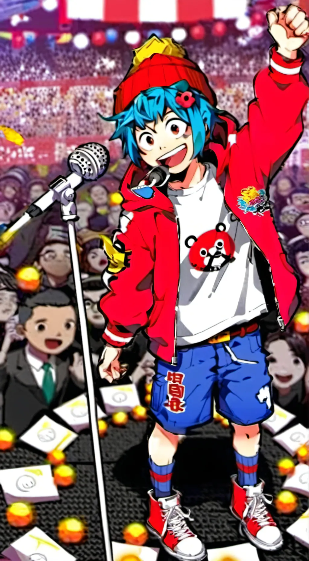 ai character: BF from FnF background