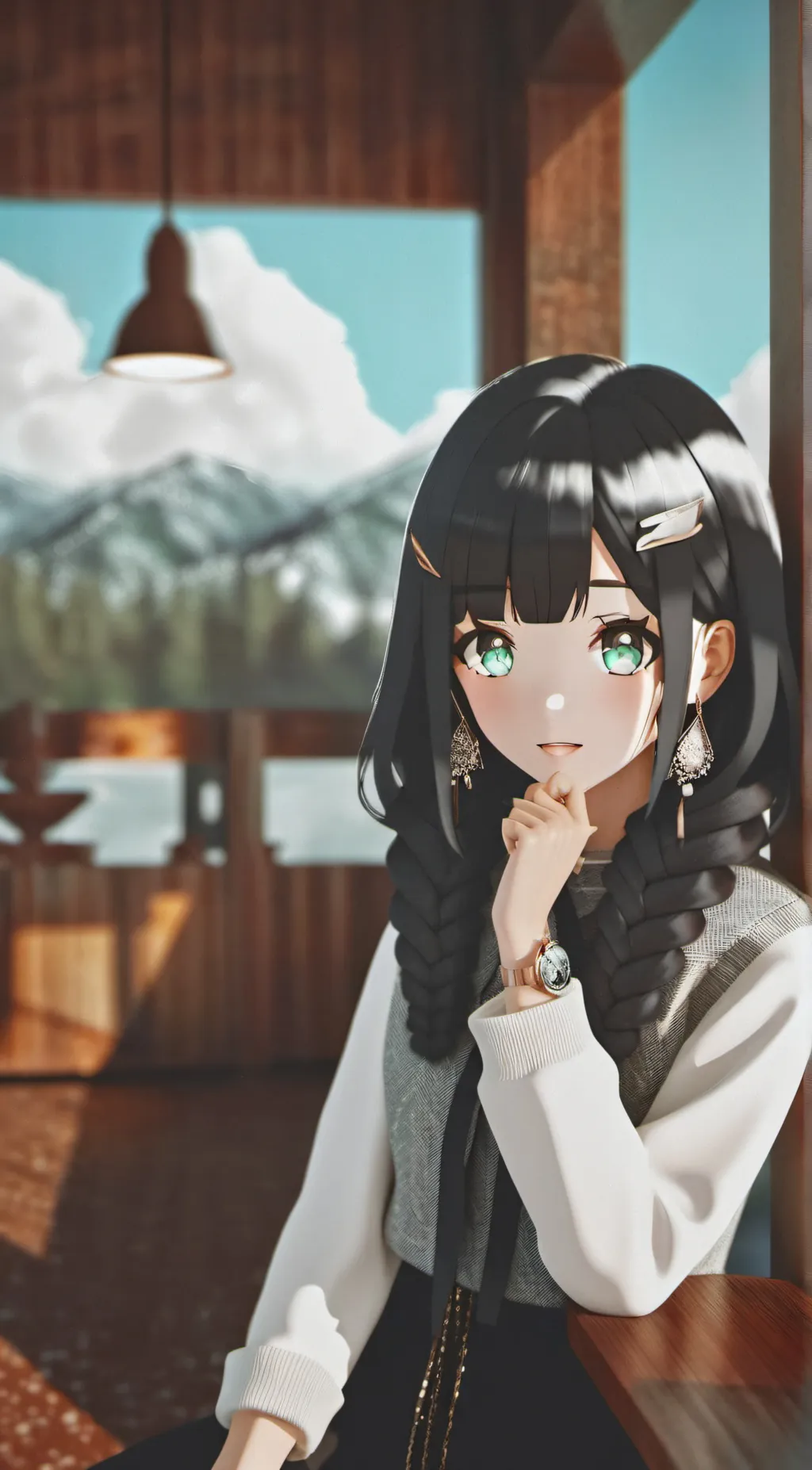 ai character: sky background