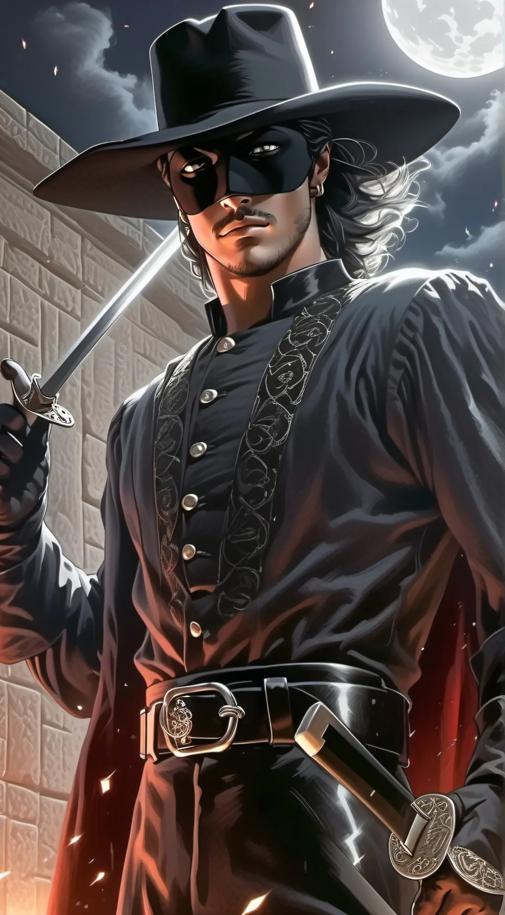 ai character: Zorro  background
