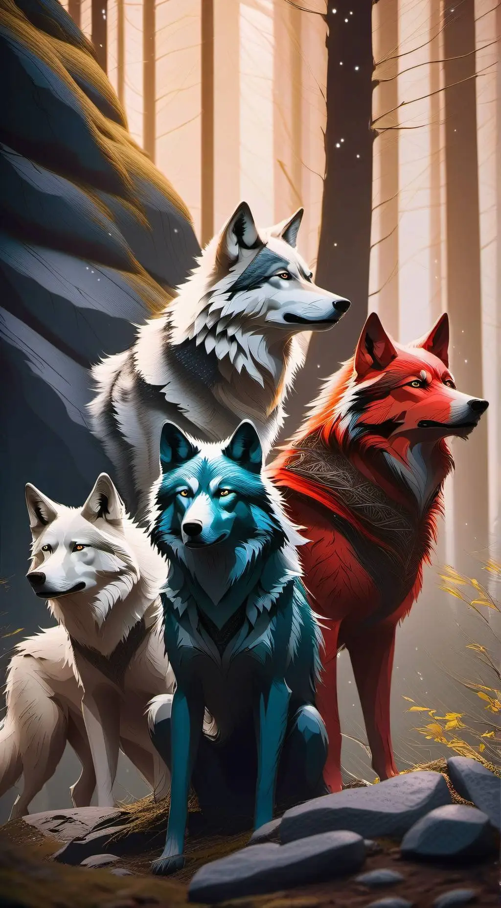 ai character: Elemental wolfs background