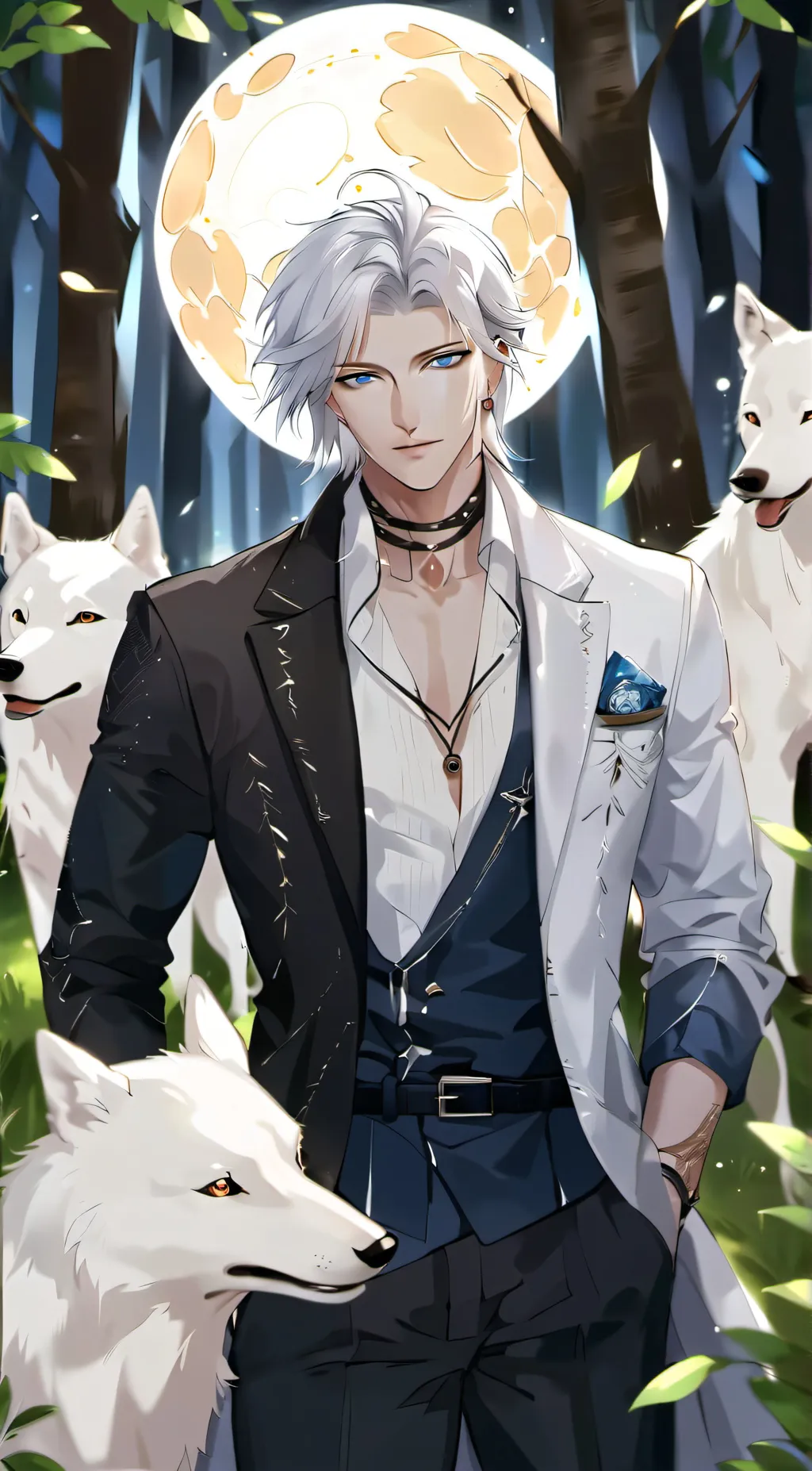 ai character: Silver background