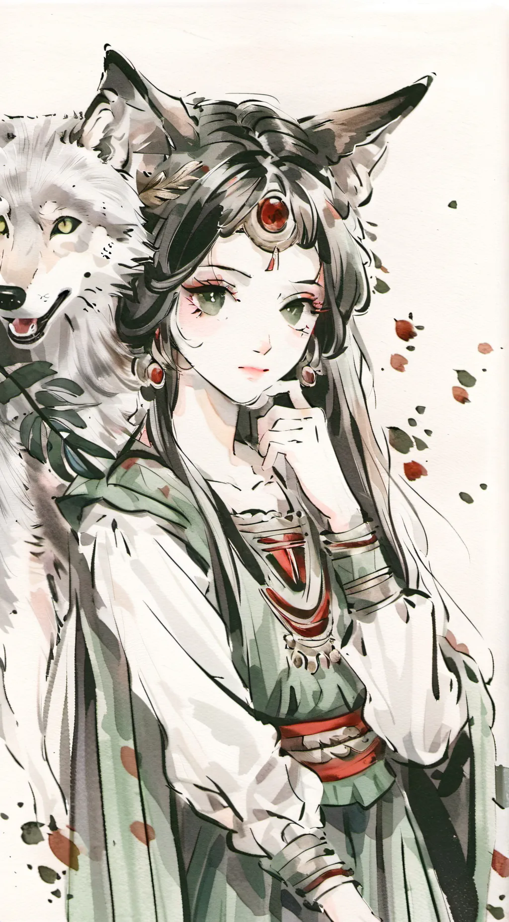 ai character: wow wolf girl  background