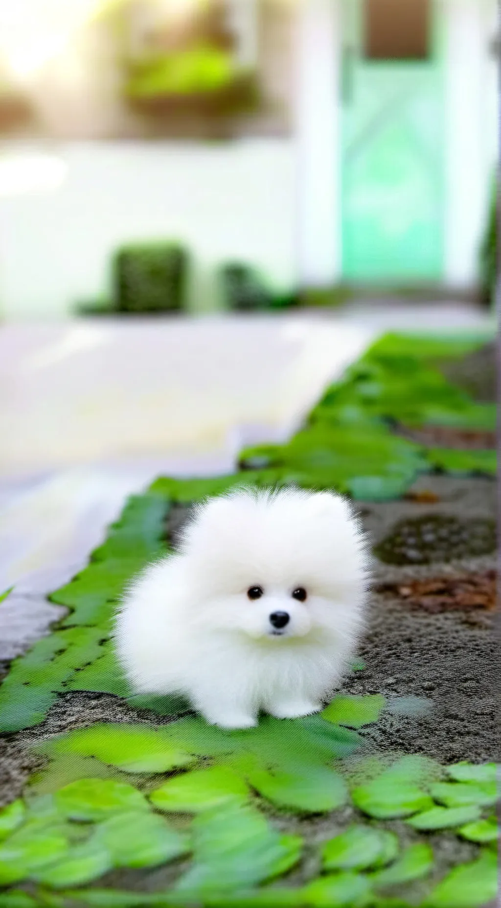 ai character: Cute puppy  background