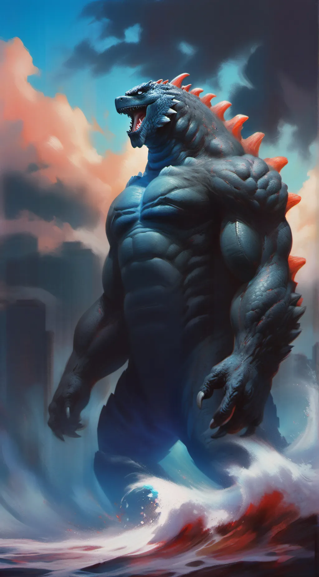 ai character: Godzilla pet background