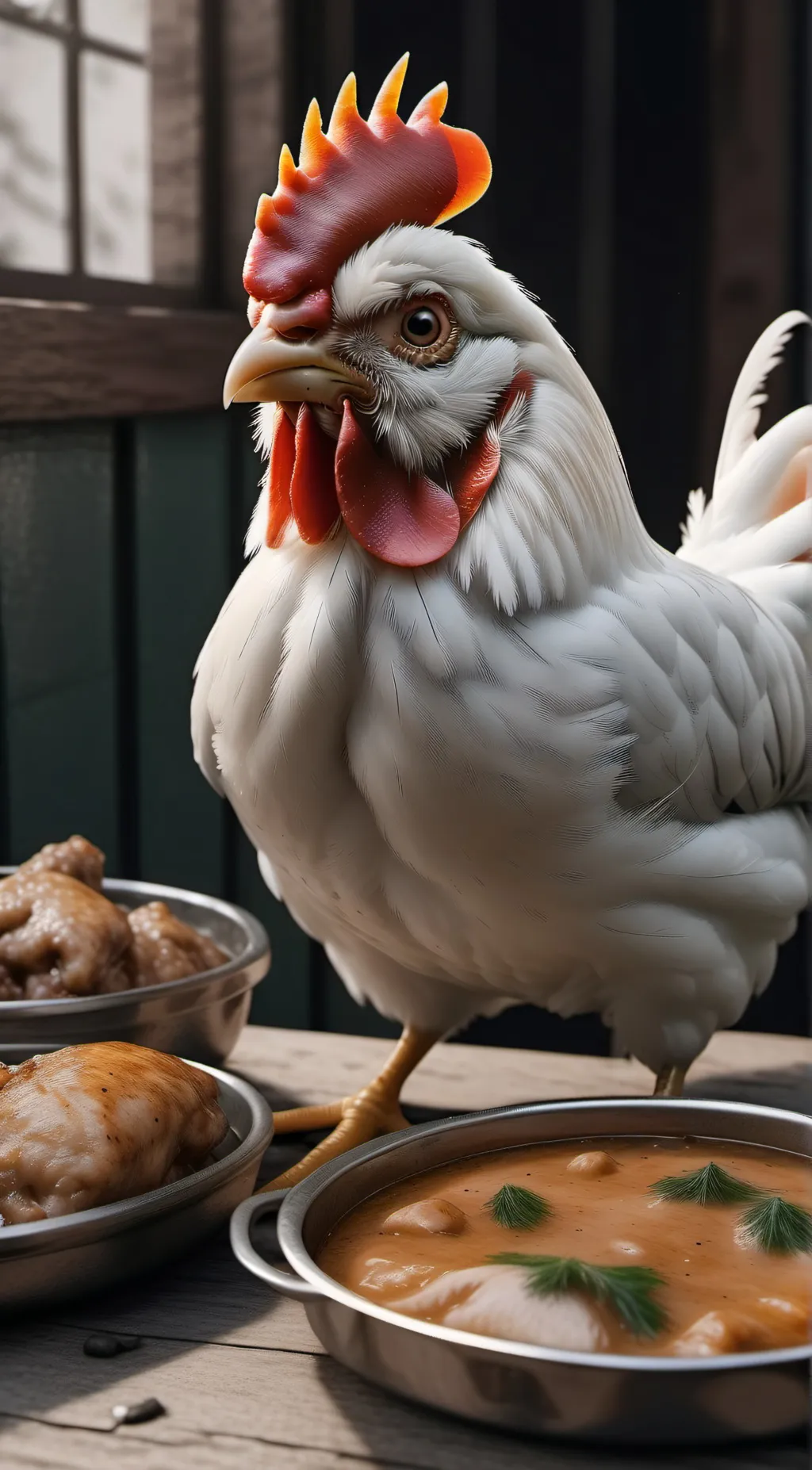 ai character: Chicken  background