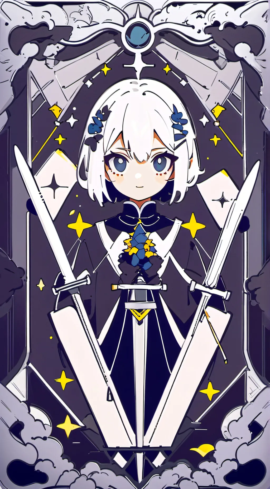 ai character: snowy background