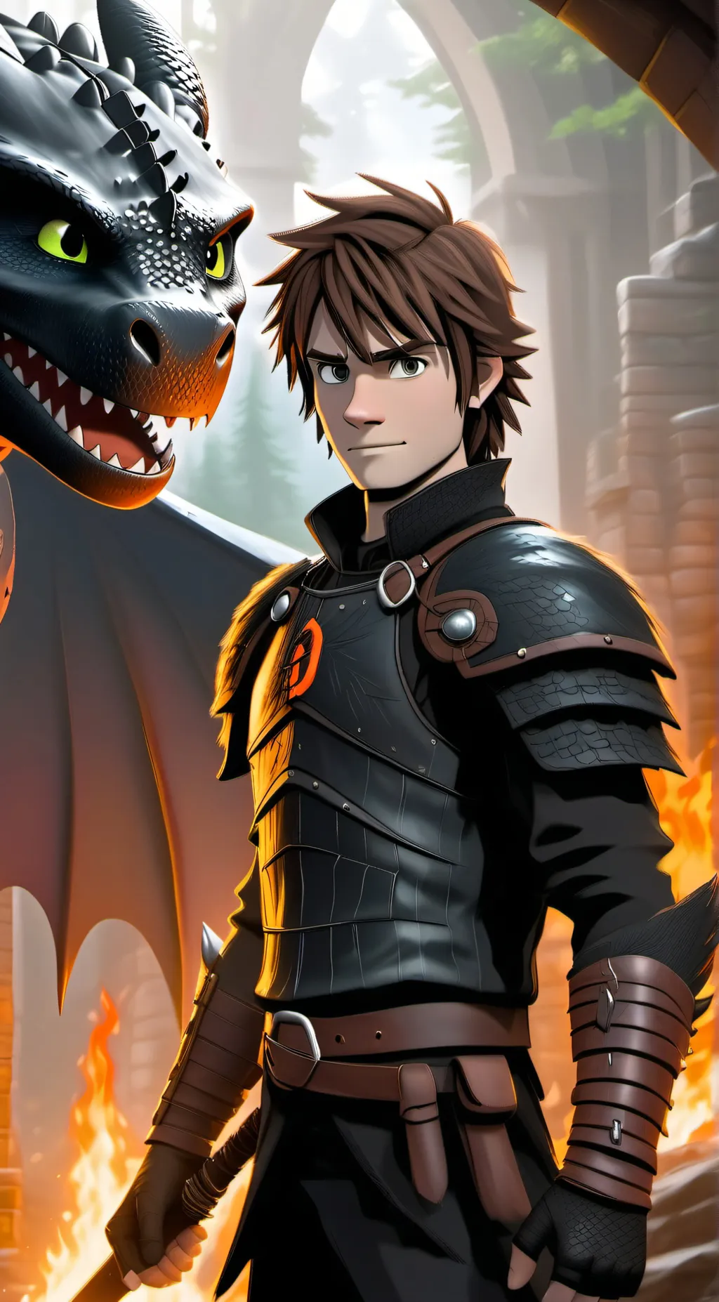 ai character: hiccup and toothle background