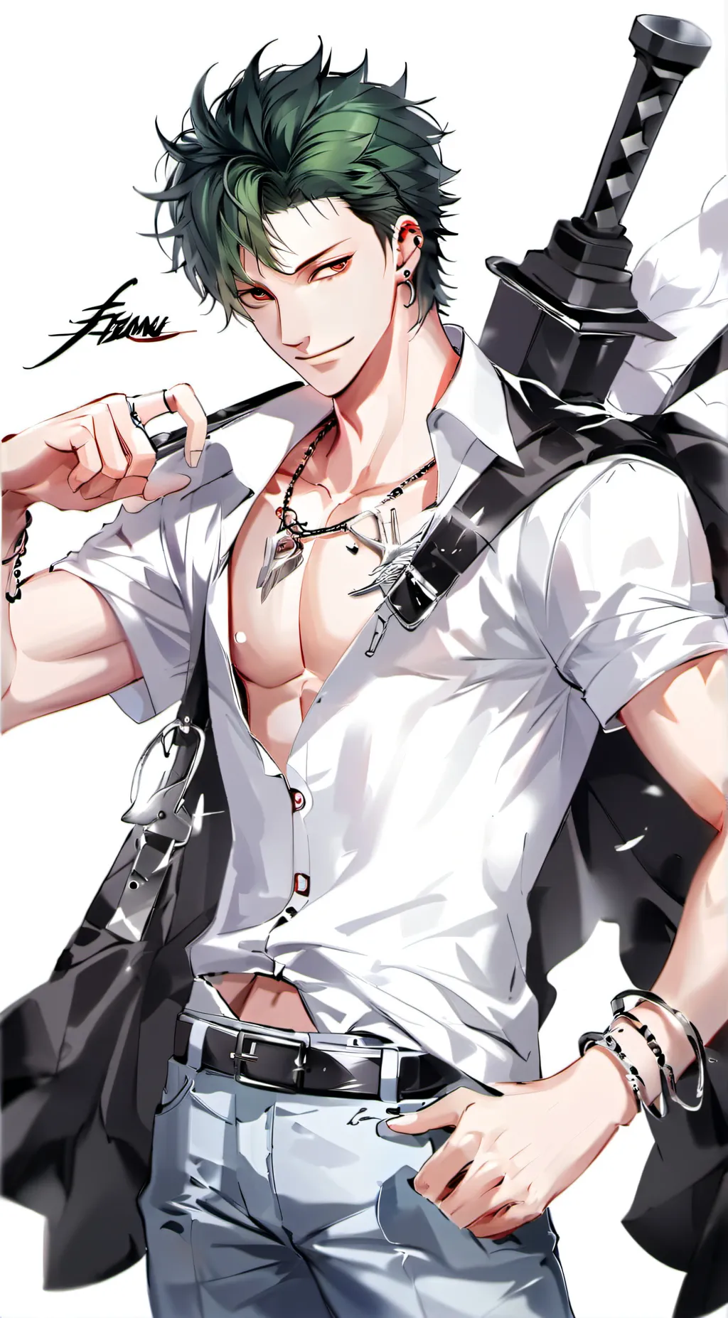 ai character: Zoro  background