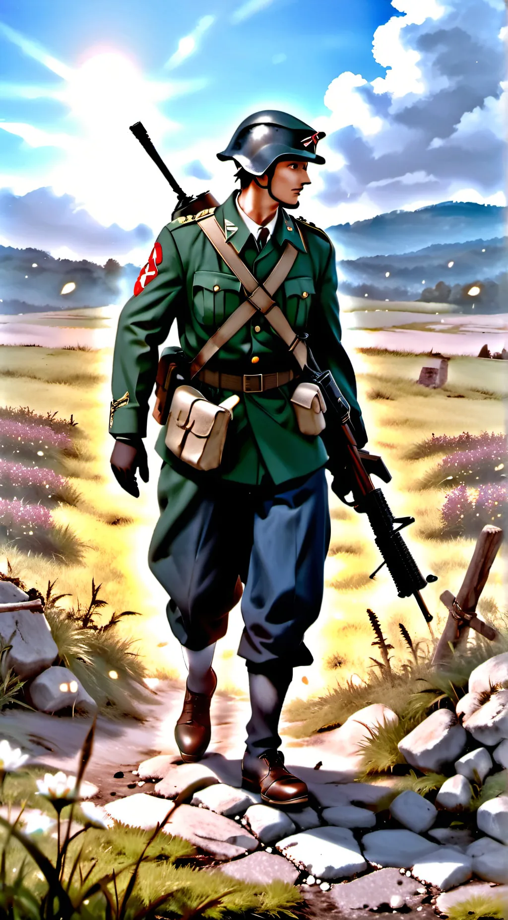 ai character: ww2 with bill background