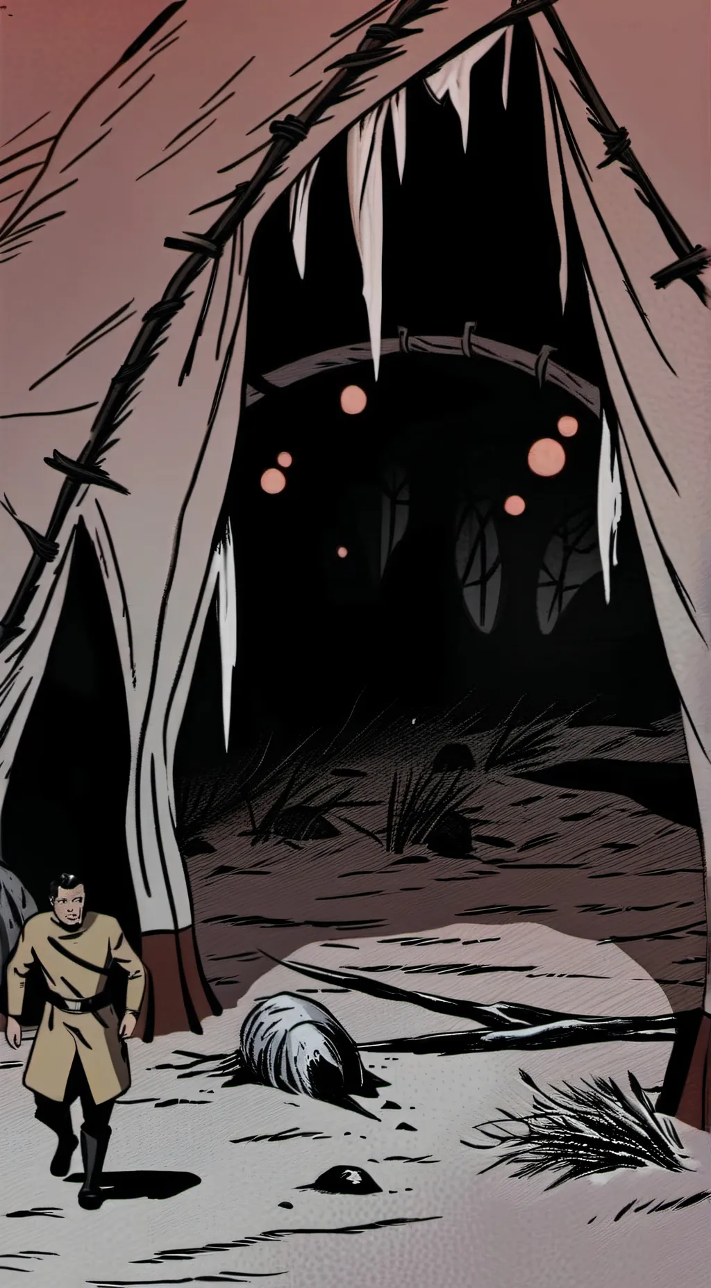 ai character: Bluey: the horror background
