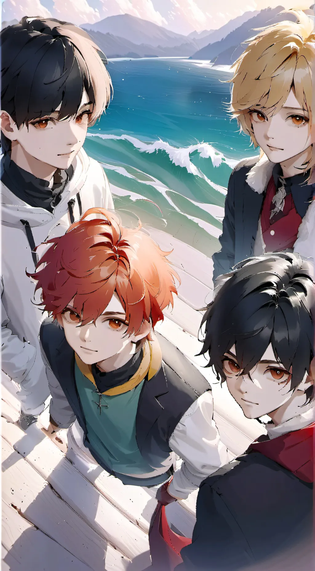 ai character: 4 boy bsfs background