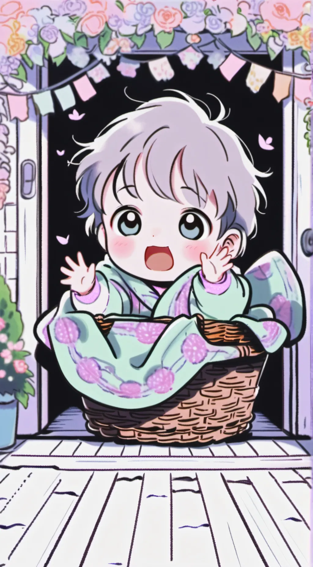 ai character: cute baby background