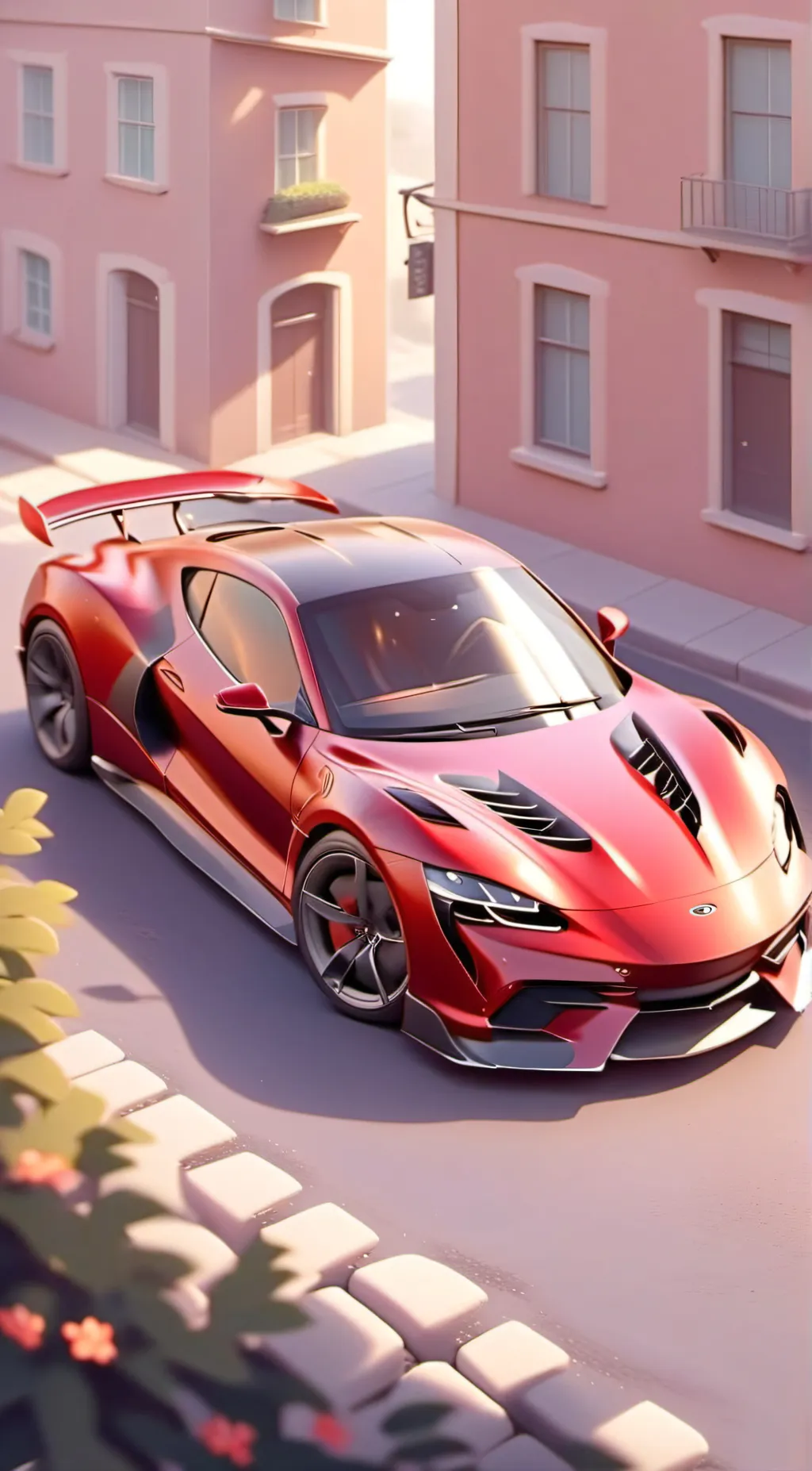 ai character: Red Car background