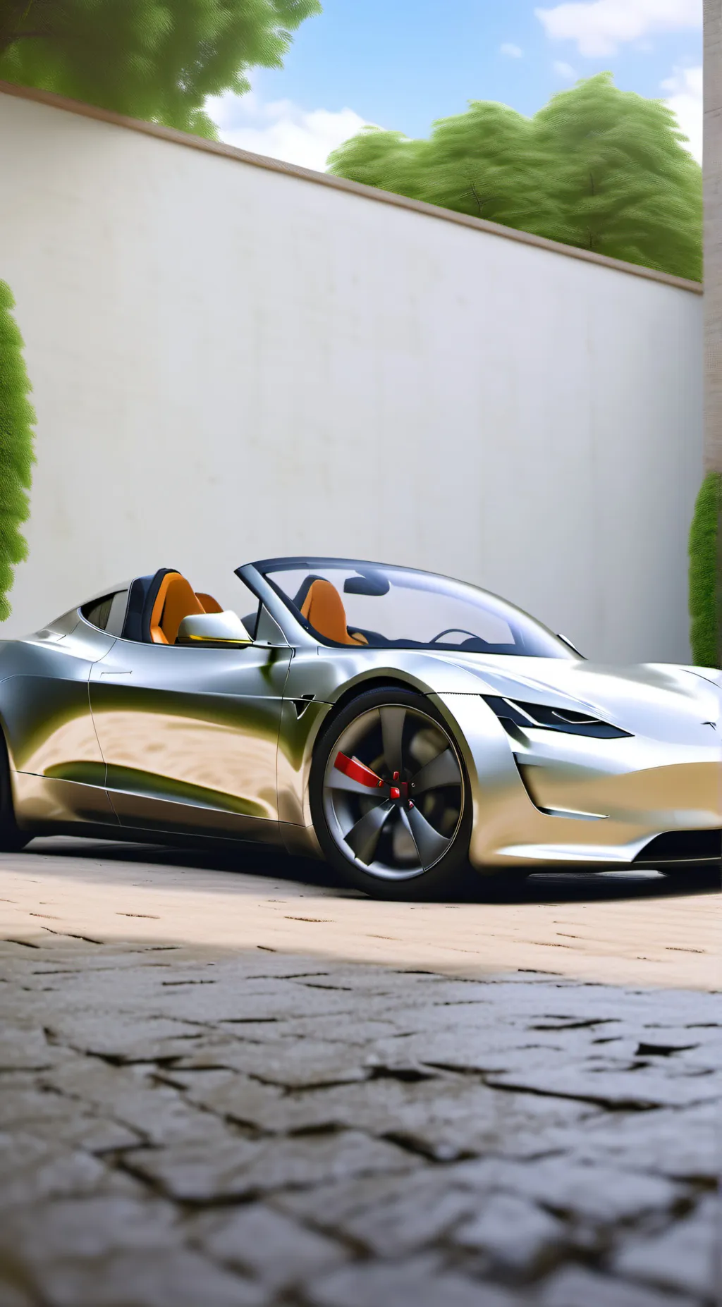 ai character: tesla roadster 3 background
