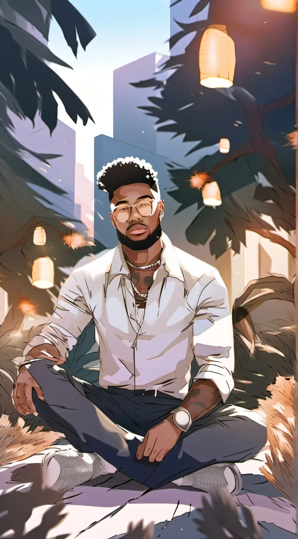 ai character: Lucas Grey background