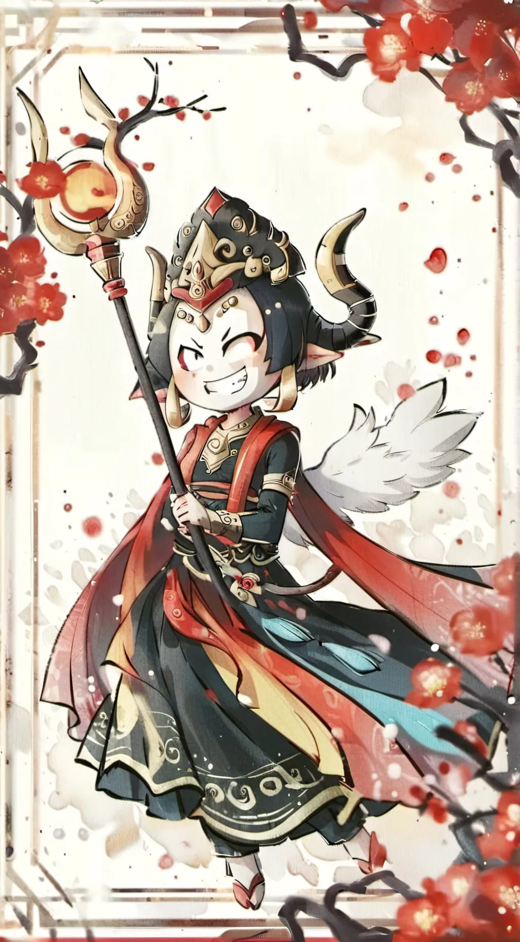 ai character: sun and moon background