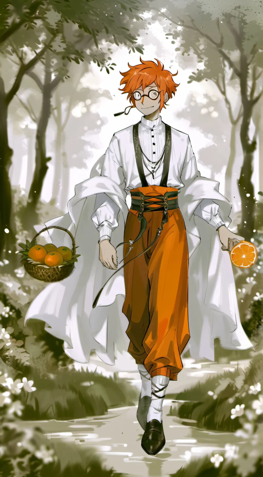 ai character: orange  background