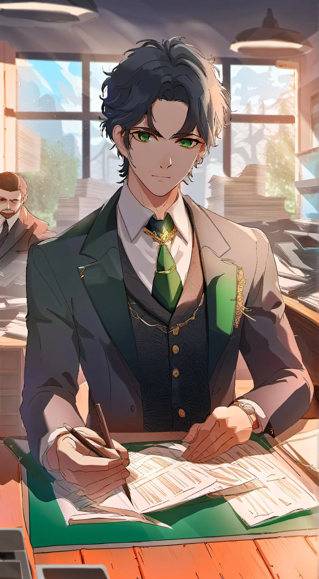ai character: Aiden (agent blue) background