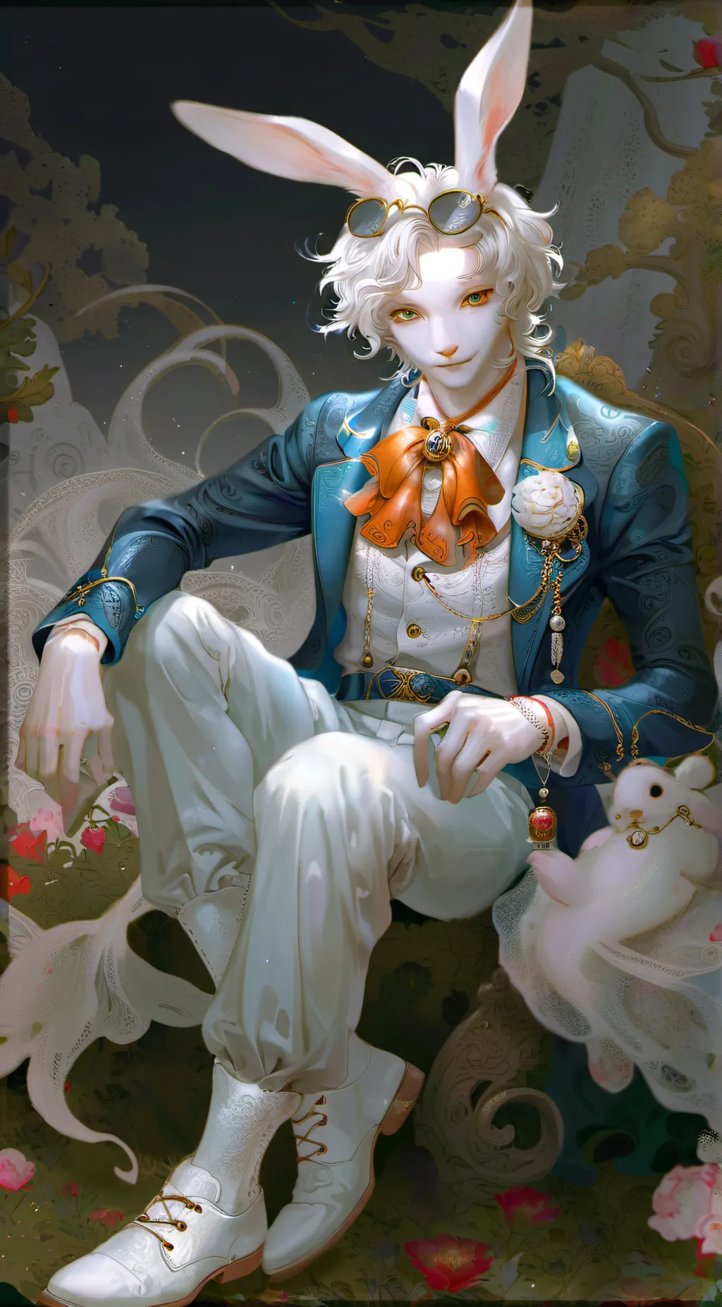 ai character: White Rabbit background