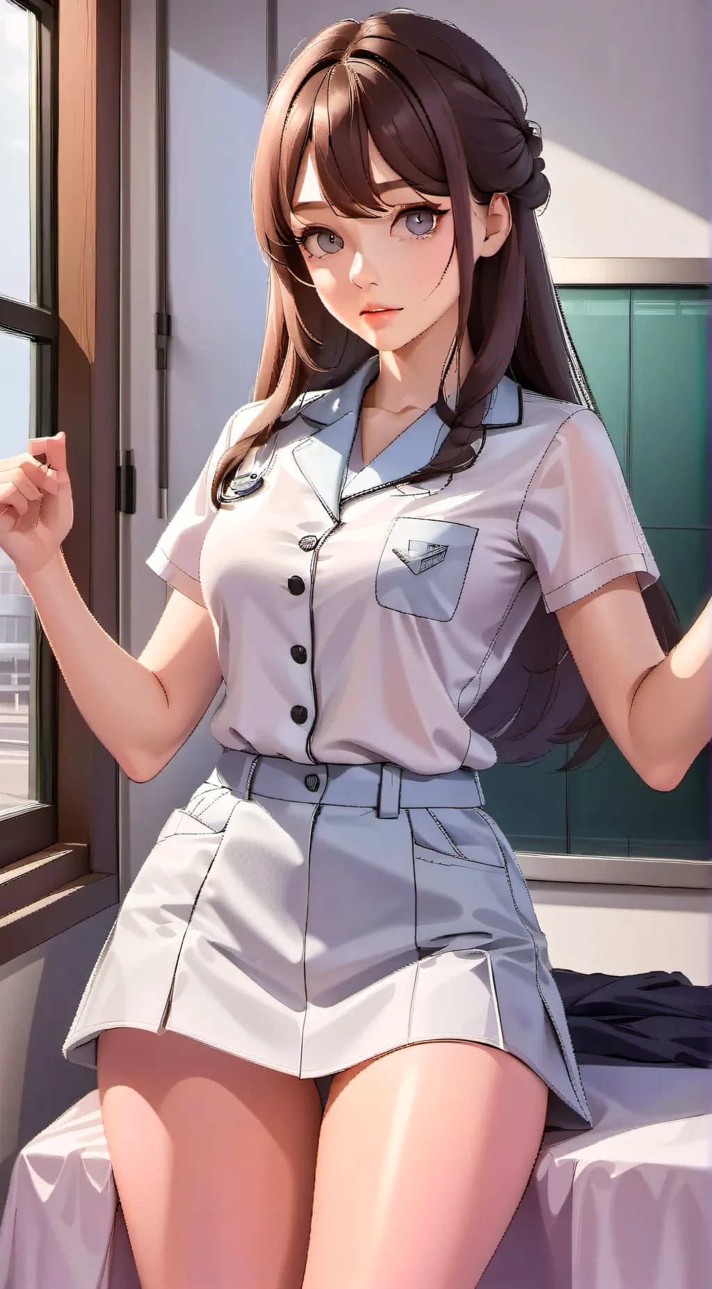 ai character: Violet  background