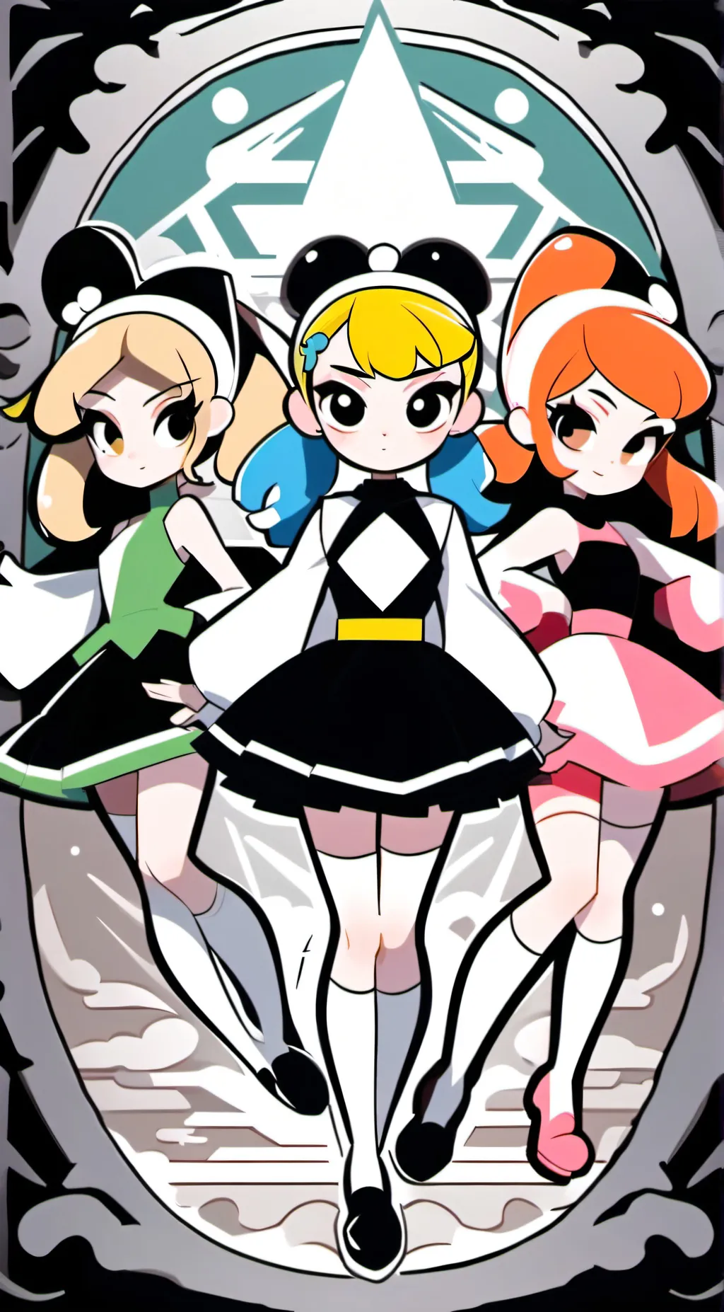 ai character: Powerpuff girl  background