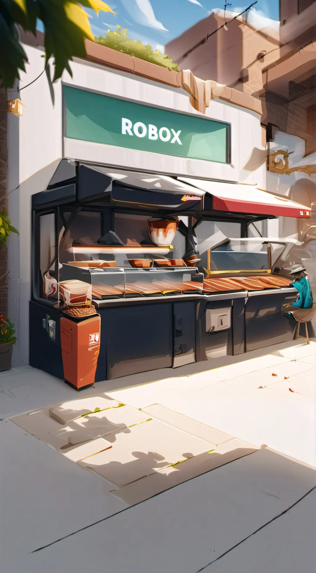 ai character: Roast roblox background