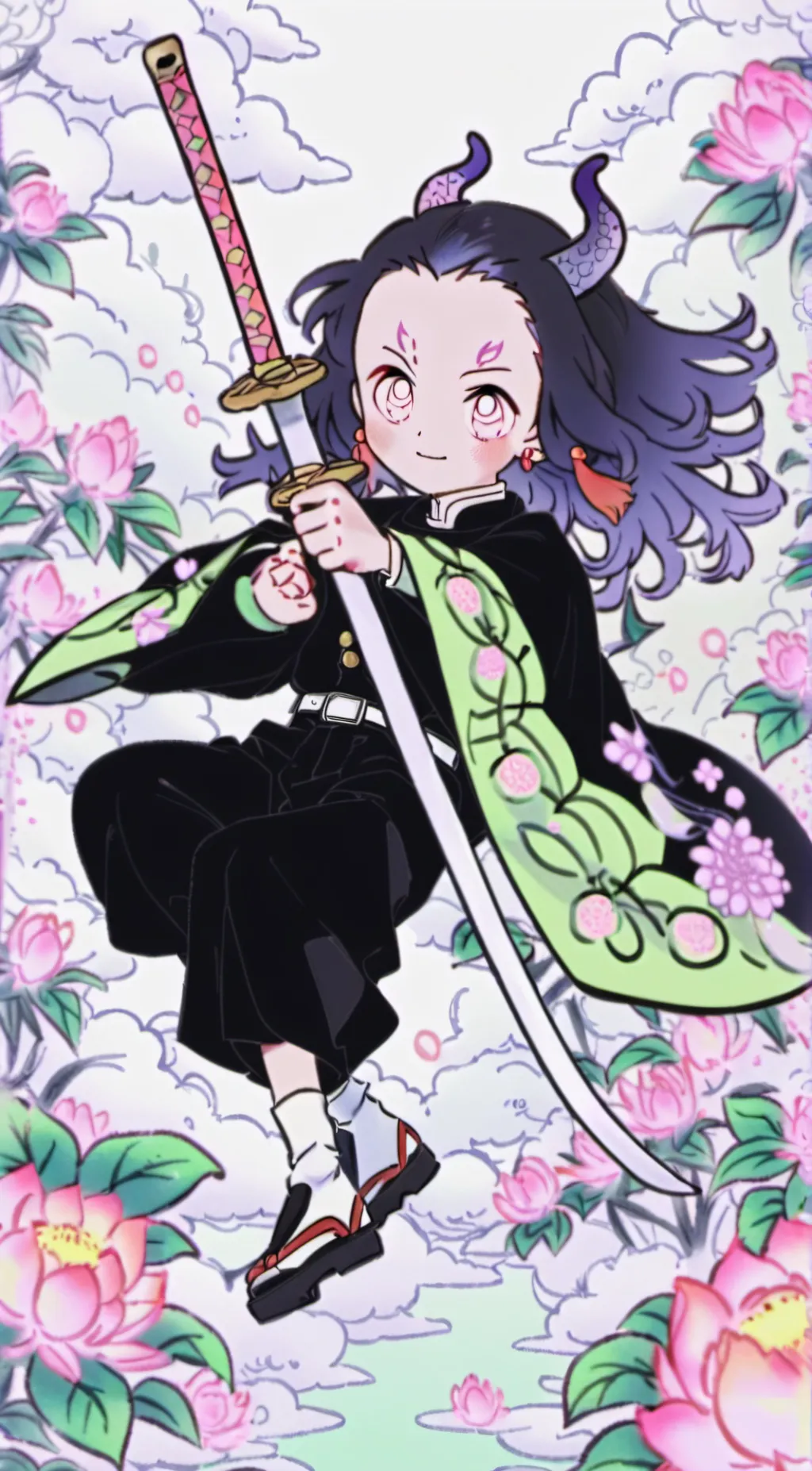 ai character: demon slayer  background