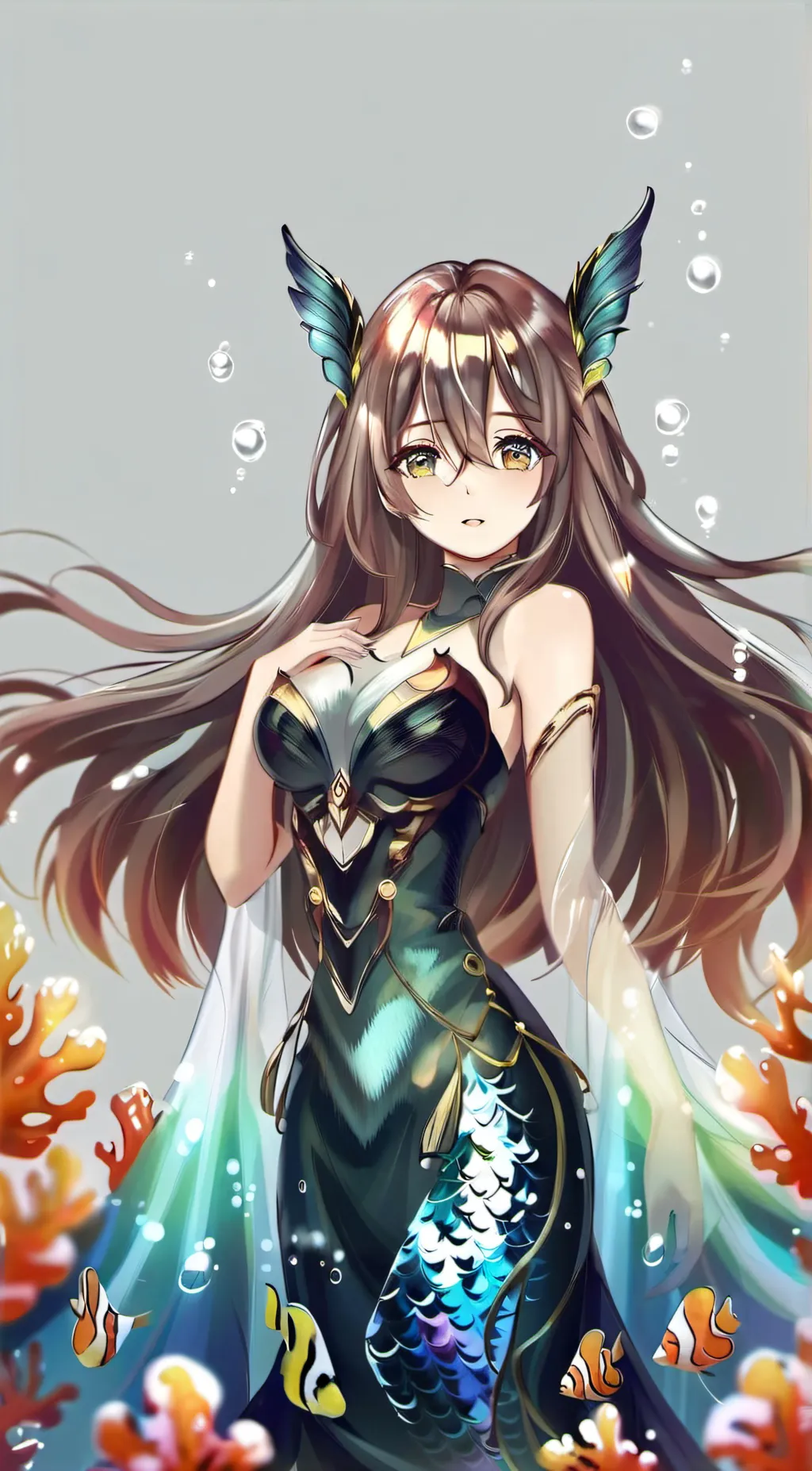 ai character: Mariean Mermaid  background