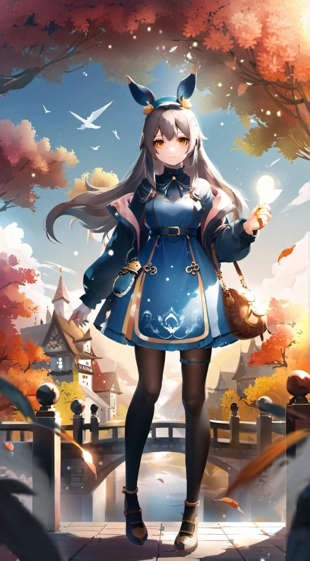 ai character: Giant girl  background