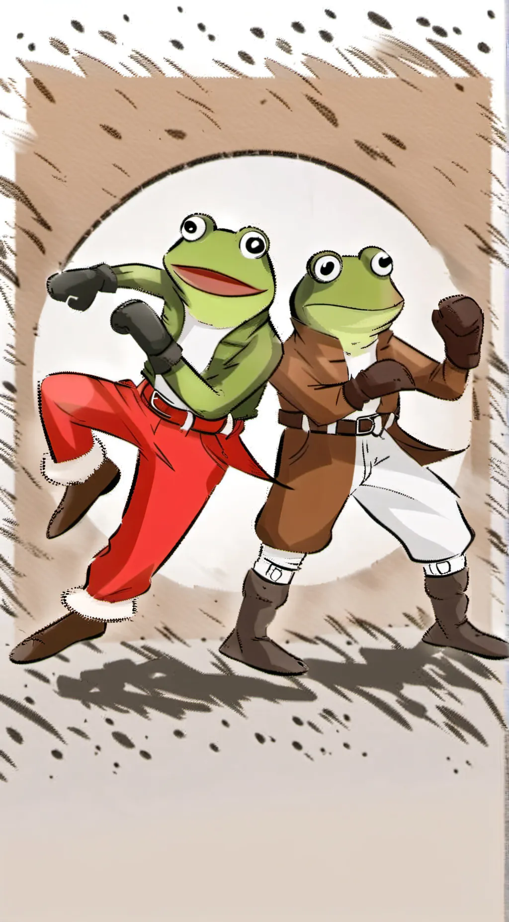ai character: Ribby and Croaks background